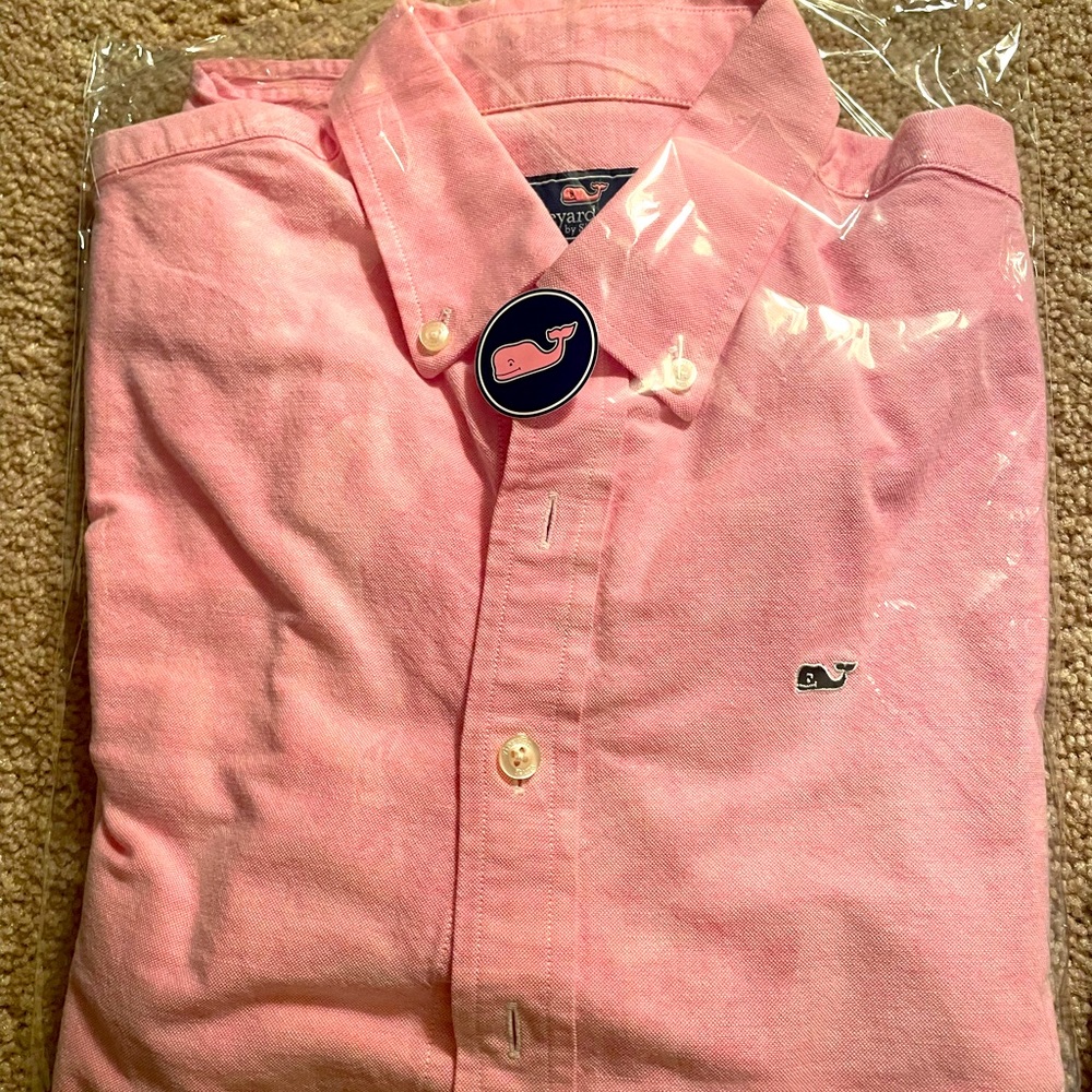 Boys Vineyard Vines Pink Whale Shirt